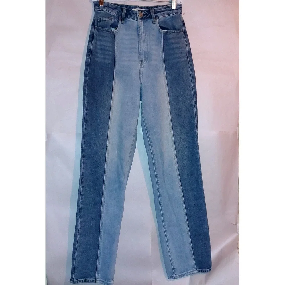 Pacsun Women's Eco Two-Tone '90s Baggy Boyfriend Jeans Sz 27 Light & Medium Wash - Picture 7 of 14